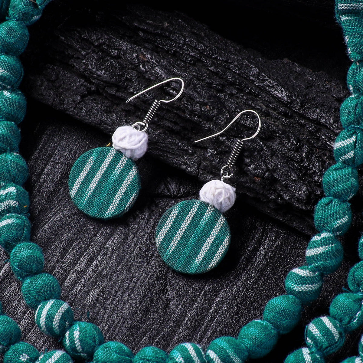 Handmade Fabart Beads Necklace & Earrings Set 27