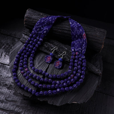 Handmade Fabart Beads Necklace & Earrings Set 29