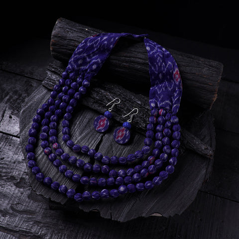 Handmade Fabart Beads Necklace & Earrings Set 29