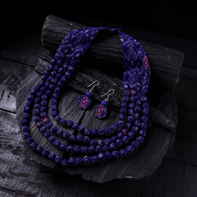 Handmade Fabart Beads Necklace & Earrings Set 29