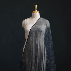 Blue - Bagru Indigo Hand Block Print Kota Doria Natural Dyed Cotton Fabric 18