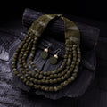 Handmade Fabart Beads Necklace & Earrings Set 30