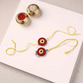 Handmade Thread & Mirror Work Fabart Rakhi with Lumba Set 33