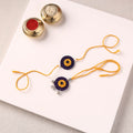Handmade Thread & Mirror Work Fabart Rakhi with Lumba Set 34