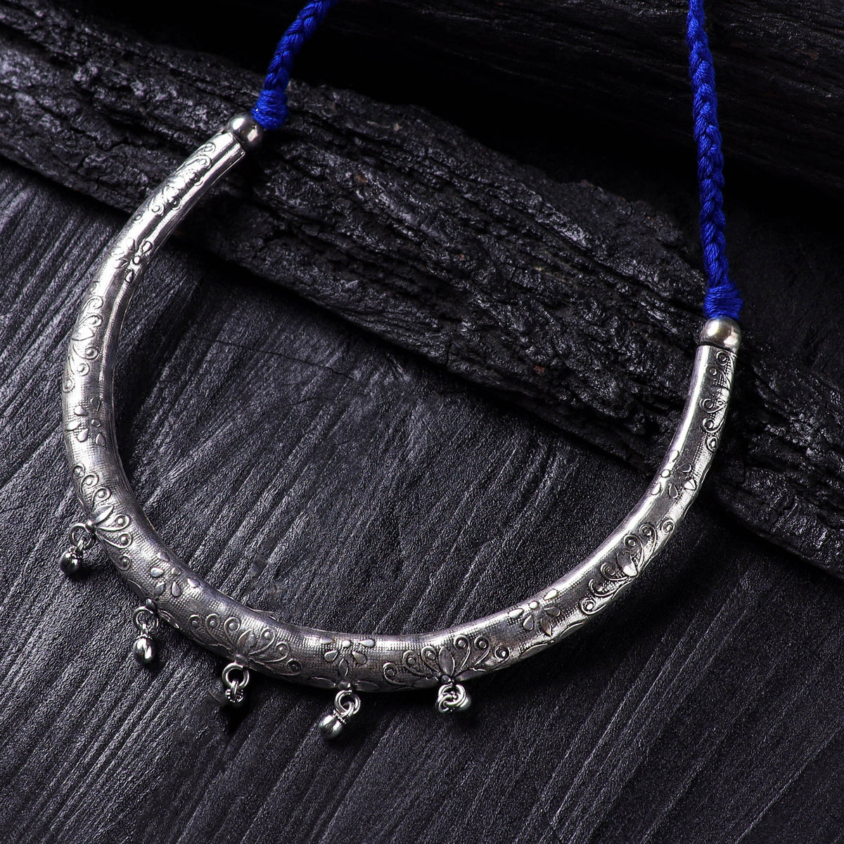 Grey - Handmade German Silver Hasli Necklace 32