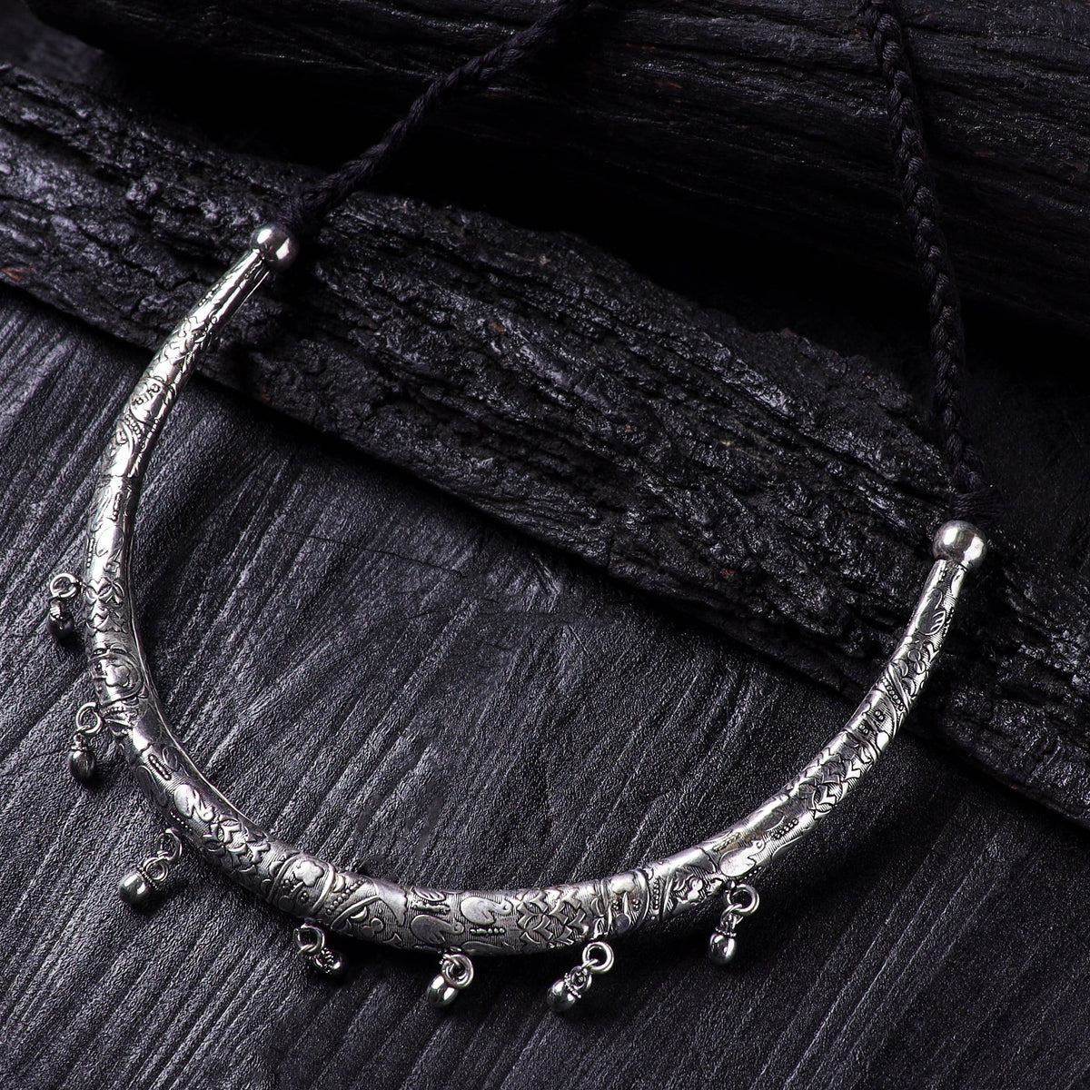 Grey - Handmade German Silver Hasli Necklace 33