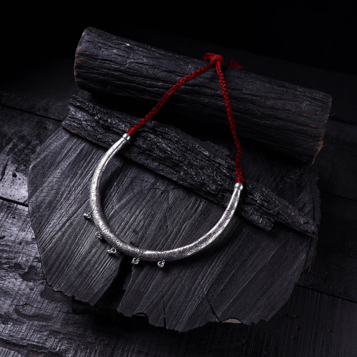 Grey - Handmade German Silver Hasli Necklace 34