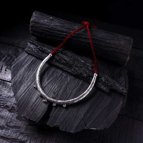 Grey - Handmade German Silver Hasli Necklace 34