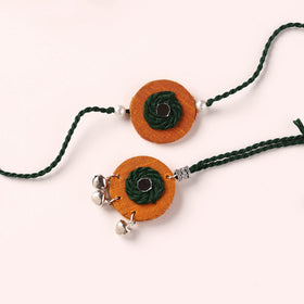 Handmade Thread & Mirror Work Fabart Rakhi with Lumba Set 36
