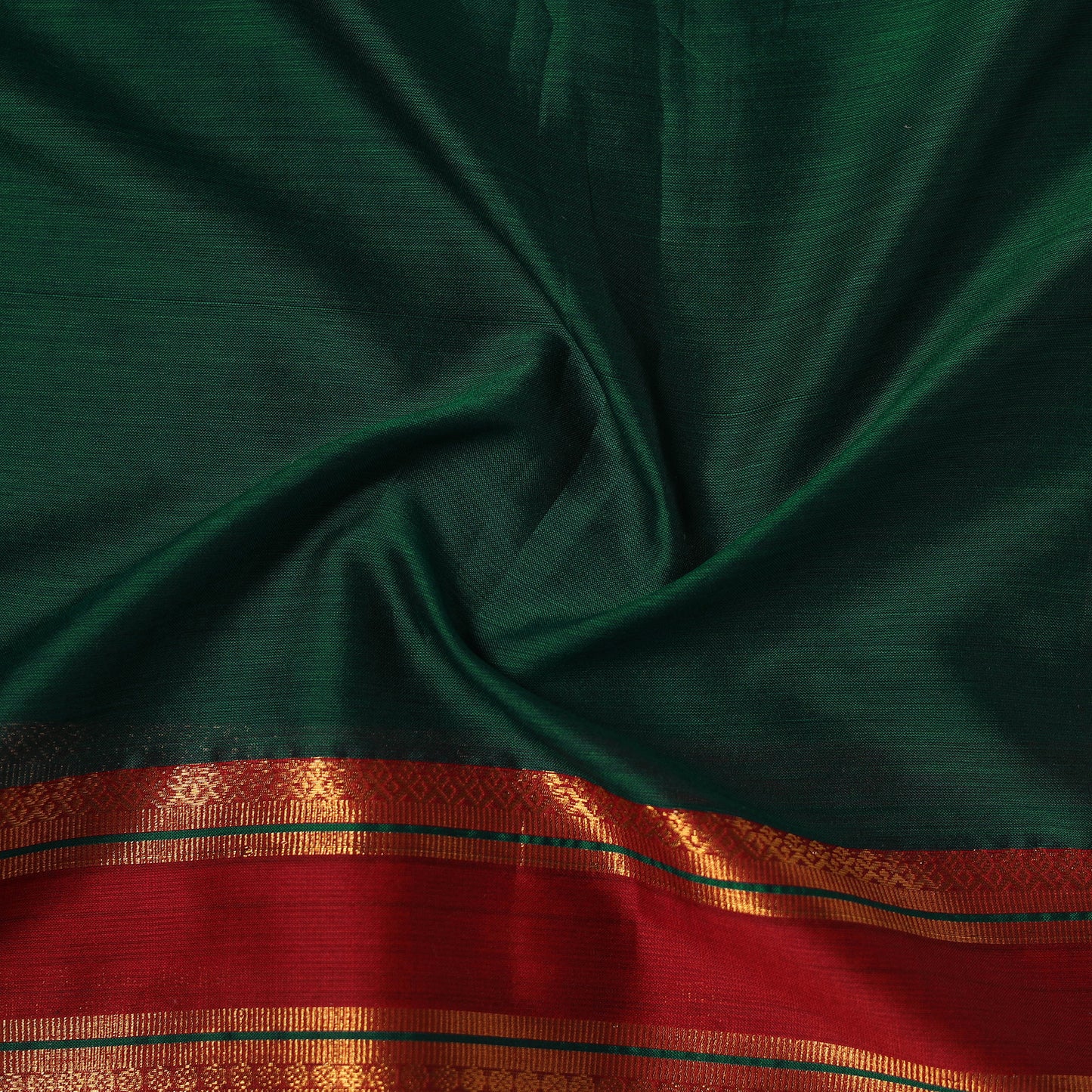 Green - Dharwad Cotton Fabric with Border 04