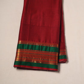 Red - Dharwad Cotton Fabric with Border 01