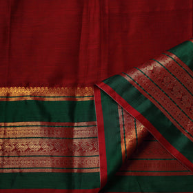 Red - Dharwad Cotton Fabric with Border 01