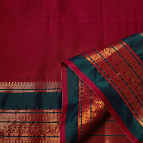 Pink - Dharwad Cotton Fabric with Border 02