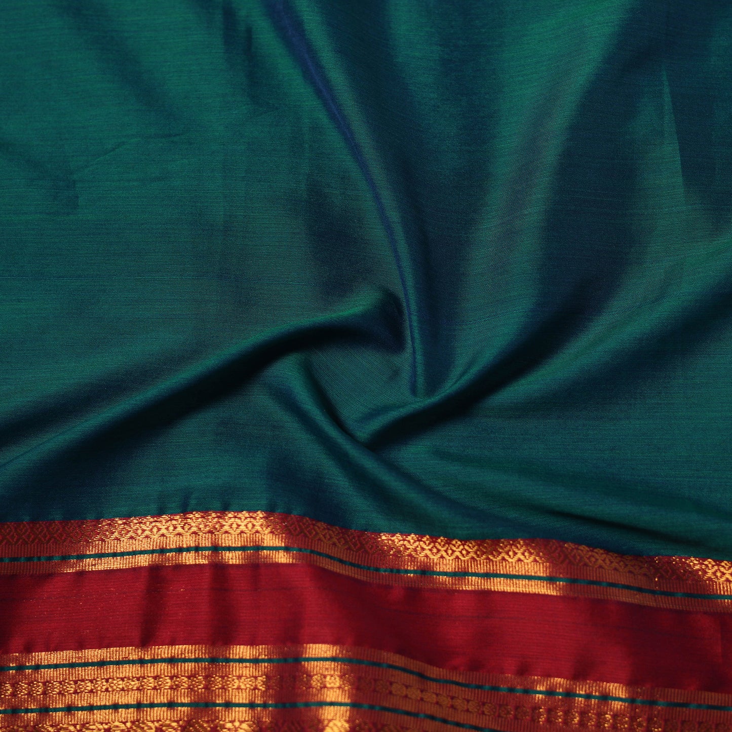 Green - Dharwad Cotton Fabric with Border 03