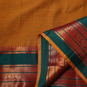 Yellow - Dharwad Cotton Fabric with Border 05