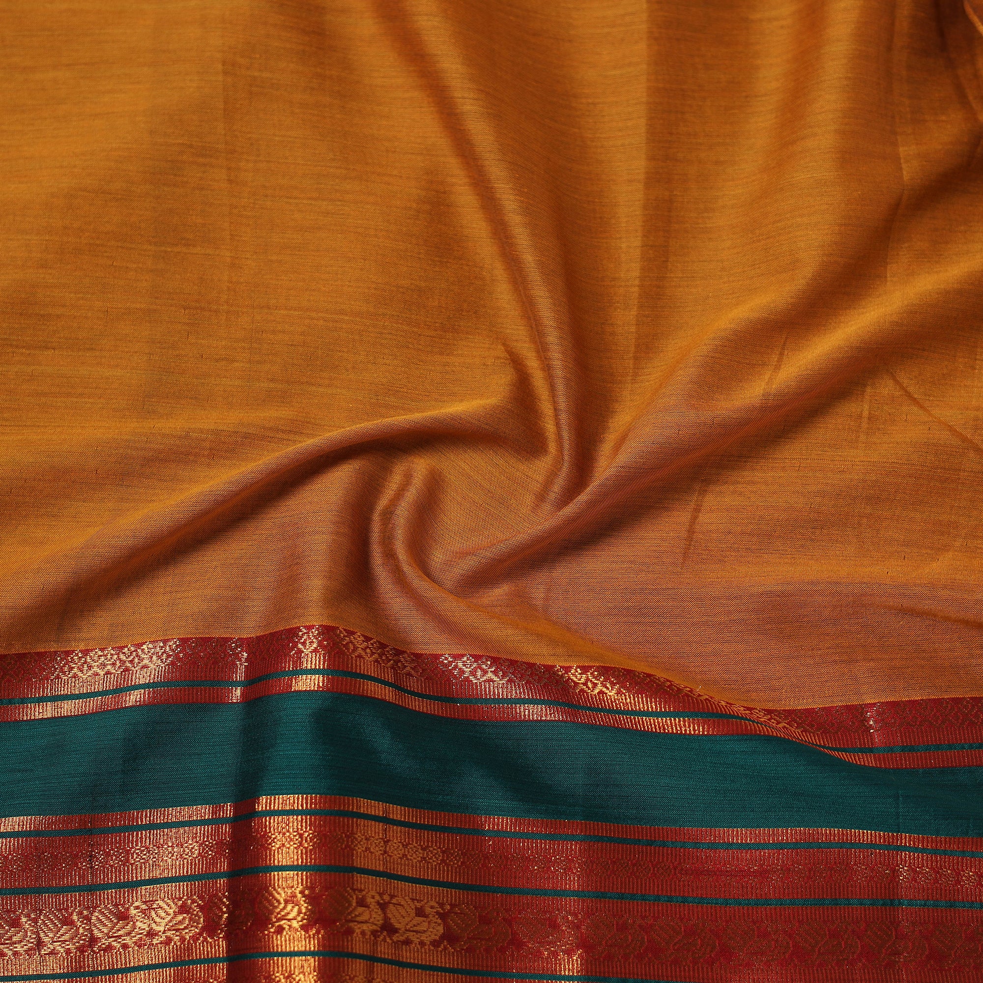 Darwan Color Yellow Dharwad Cotton Fabric with Border
