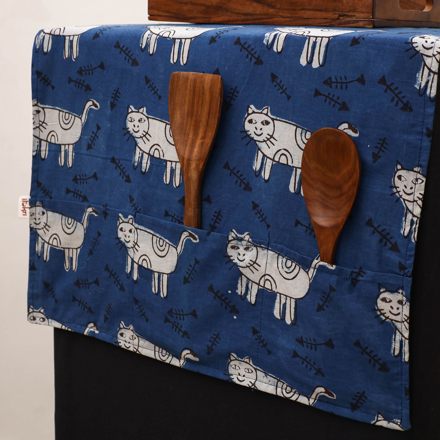Handmade Fridge Top Cover with Multiple Pockets 76