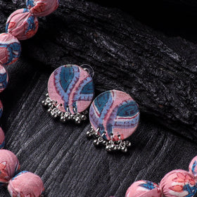 Handmade Fabart Beads Gs Pendant Necklace with Earrings Set 07