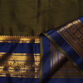Green - Dharwad Cotton Fabric with Border 06