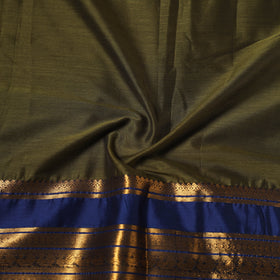 Green - Dharwad Cotton Fabric with Border 06