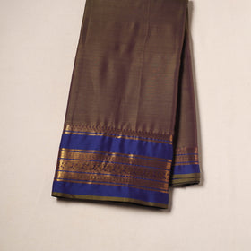 Brown - Dharwad Cotton Fabric with Border 07