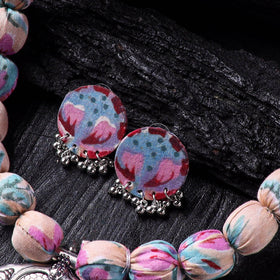 Handmade Fabart Beads Gs Pendant Necklace with Earrings Set 08