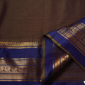 Brown - Dharwad Cotton Fabric with Border 07