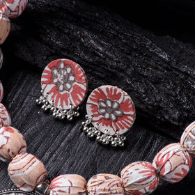 Handmade Fabart Beads Gs Pendant Necklace with Earrings Set 09