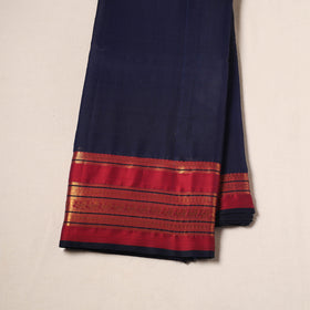 Blue - Dharwad Cotton Fabric with Border 08