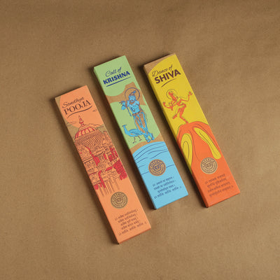 Sri Aurobindo Ashram Natural Incense Stick Box (Set of 3) 14