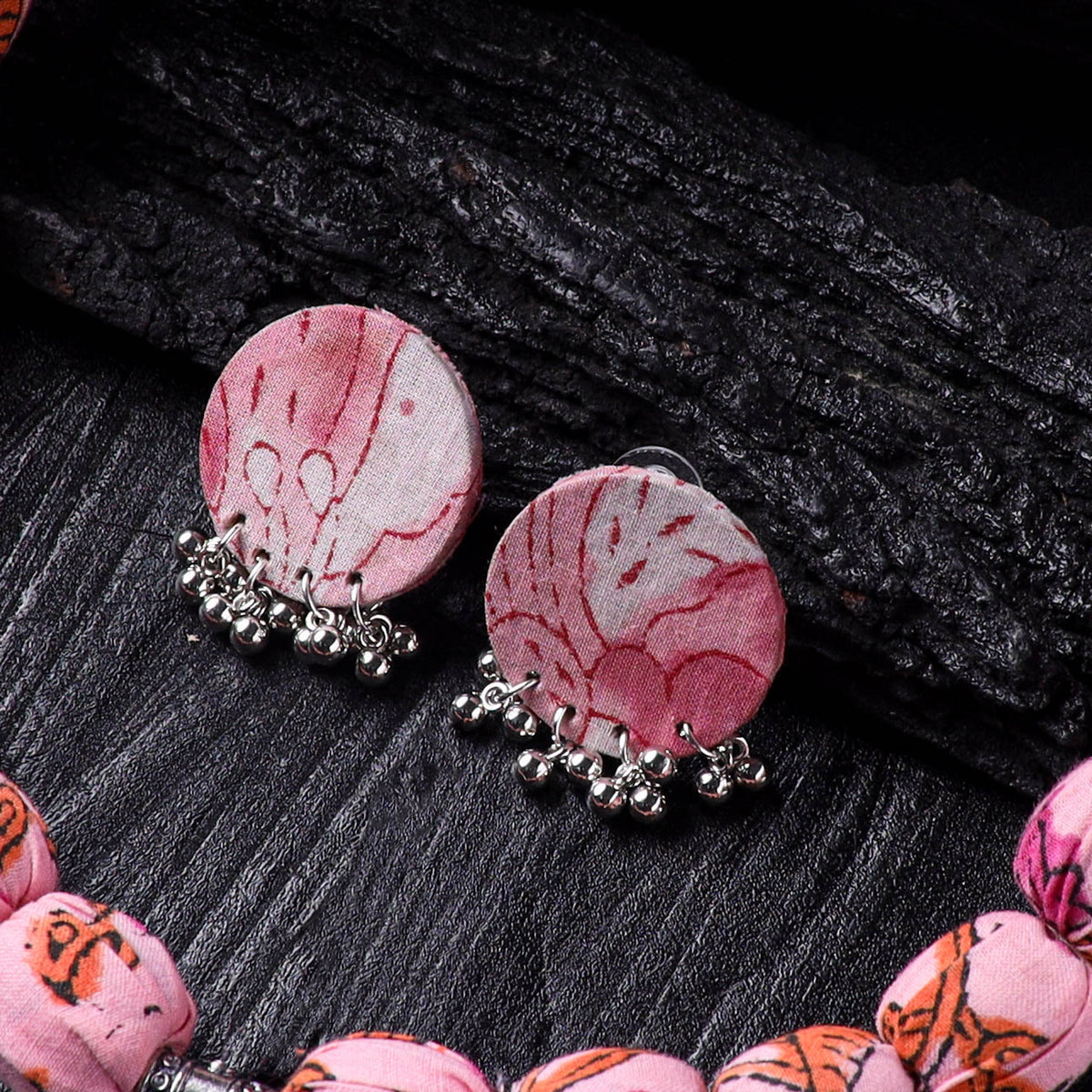 Handmade Fabart Beads Gs Pendant Necklace with Earrings Set 10