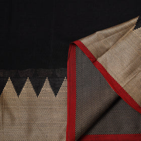 Black - Dharwad Cotton Fabric with Border 09