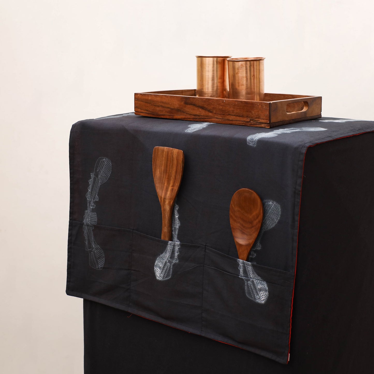 Handmade Fridge Top Cover with Multiple Pockets 82
