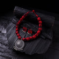 Handmade Fabart Beads Gs Pendant Necklace with Earrings Set 12