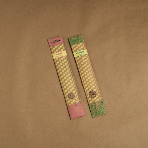 Rose & Ketaki - Sri Aurobindo Ashram Natural Incense Sticks (Set of 2) 12
