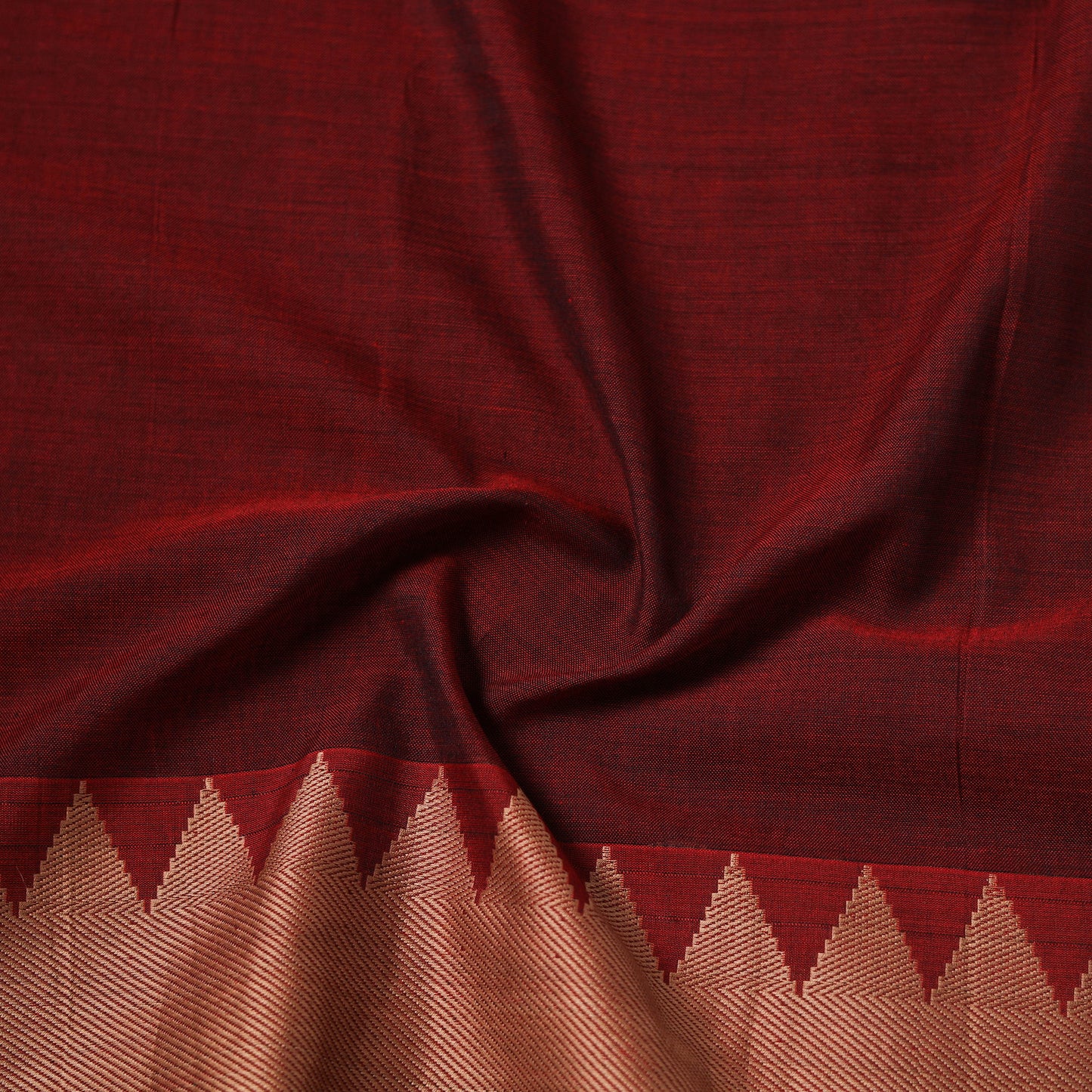 Red - Dharwad Cotton Fabric with Border 11