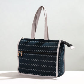 Green Handcrafted Jacquard Cotton Hand Bag