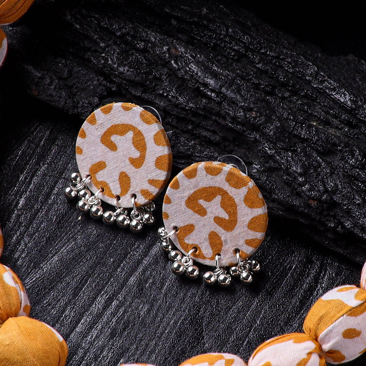 Handmade Fabart Beads Gs Pendant Necklace with Earrings Set 13