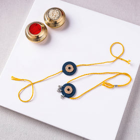Handmade Jute & Mirror Work Fabart Bhaiya Bhabhi Rakhi Set 49