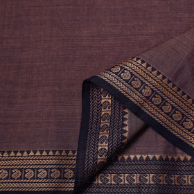 Purple - Dharwad Cotton Fabric with Border 14