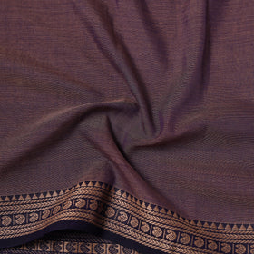 Purple - Dharwad Cotton Fabric with Border 14