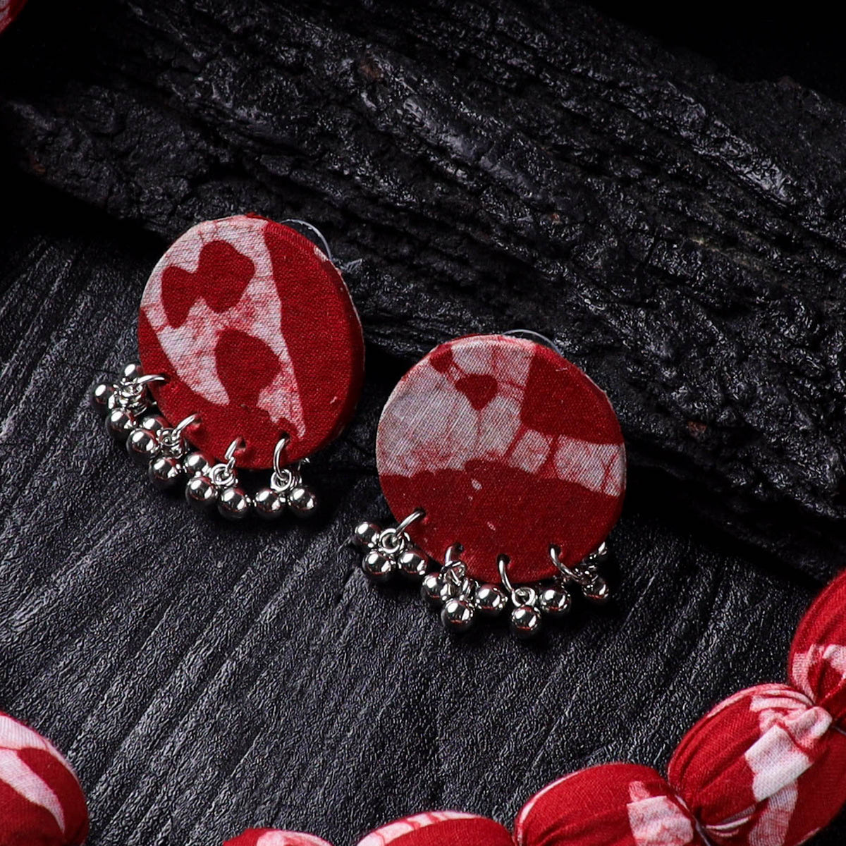 Handmade Fabart Beads Gs Pendant Necklace with Earrings Set 16