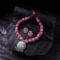 Handmade Fabart Beads Gs Pendant Necklace with Earrings Set 17