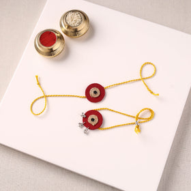 Handmade Jute & Mirror Work Fabart Bhaiya Bhabhi Rakhi Set 54