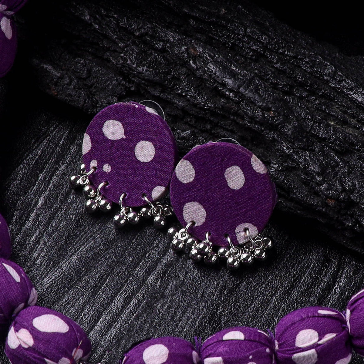 Handmade Fabart Beads Gs Pendant Necklace with Earrings Set 18