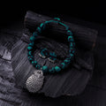 Handmade Fabart Beads Gs Pendant Necklace with Earrings Set 19