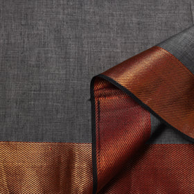 Grey - Dharwad Cotton Fabric with Border 17