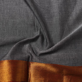 Grey - Dharwad Cotton Fabric with Border 17