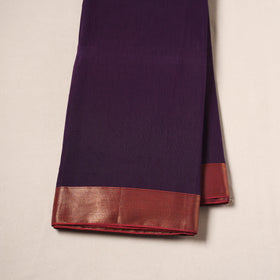 Purple - Dharwad Cotton Fabric with Border 18