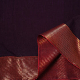 Purple - Dharwad Cotton Fabric with Border 18